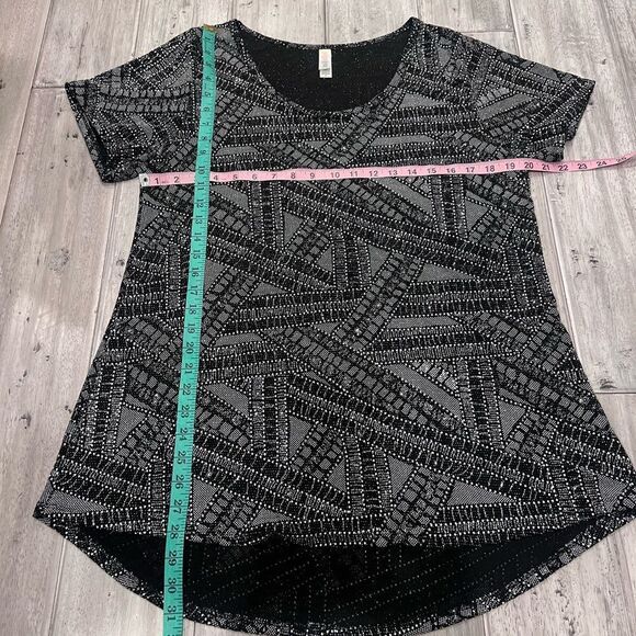 Vintage LuLaRoe Black Metallic Sparkle Art Deco Elegant Classic Tee XL - Picture 10 of 10